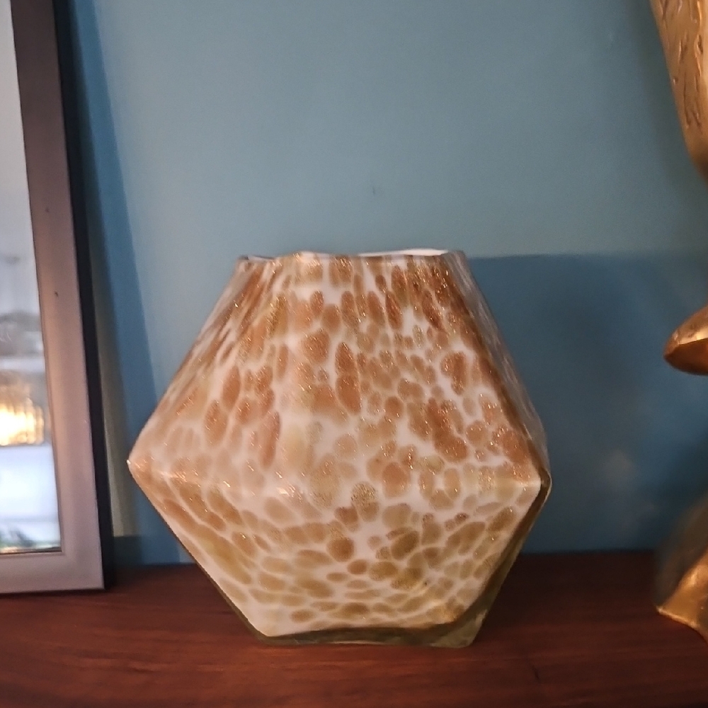 Elegant Gold and Cream Vase